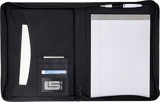 A4 Zipped PVC folder.Black