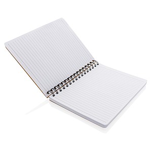 A5 Kraft spiral notebook with sticky notes,brown