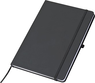 A5 note pad with ligned pages, black