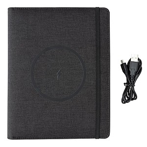 Air 5W RPET wireless charging notebook cover A5,black