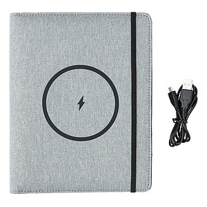 Air 5W RPET wireless charging notebook cover A5,grey