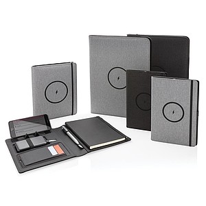 Air 5W RPET wireless charging notebook cover A5,grey