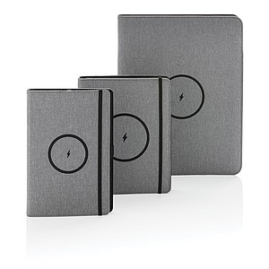 Air 5W RPET wireless charging notebook cover A5,grey