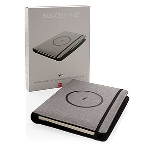 Air 5W RPET wireless charging notebook cover A5,grey