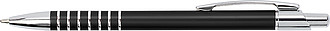 Aluminium ballpen with blue ink. Black