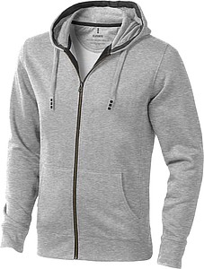 Arora unisex full zip hoodie, grey melange