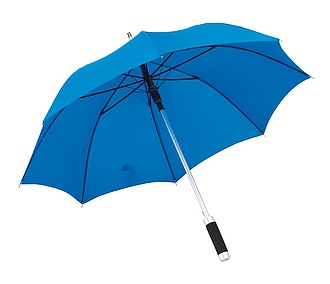 Automatic stick umbrella with polyester - pongee canopy and pouch,colour azure blue