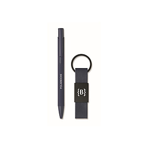 Ball pen & PU Keyring set