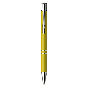 Ballpen with blue ink.Yellow