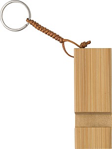 Bamboo key chain phone stand