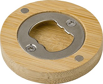 Bamboo magnet with bottle opener Ace