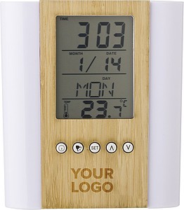 Bamboo penholder with clock