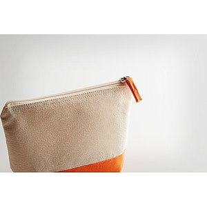 Bicolour cotton cosmetic bag