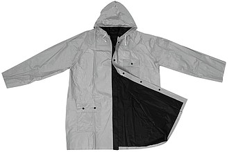 Bicolour reversible raincoat, PVC,XL, black/grey