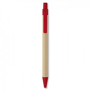 Biodegradable plastic ball pen, red