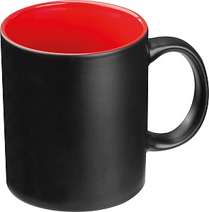 Black mug with colored inside