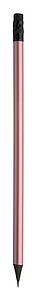 Black wood lead pencil in metallic finish, pink