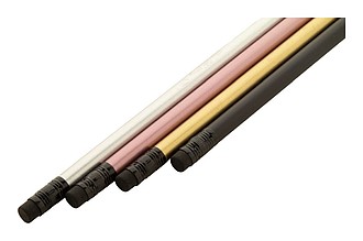 Black wood lead pencil in metallic finish, pink