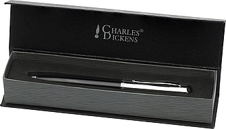 Charles Dickens ballpen. Black/silver