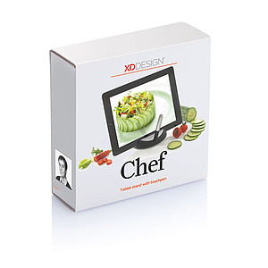 Chef tablet stand with touchpen, black