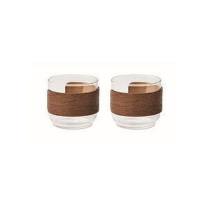 Coffee glass set walnut grip
