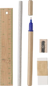 Cotton roll-up pouch with stationary set.