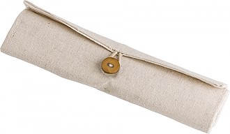 Cotton roll-up pouch with stationary set.
