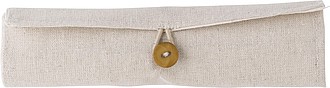 Cotton roll-up pouch with stationary set.
