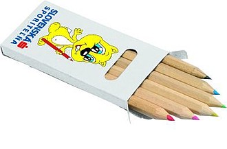 Customized set of 6 wooden crayons in a box