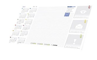 Desk pad with calendar