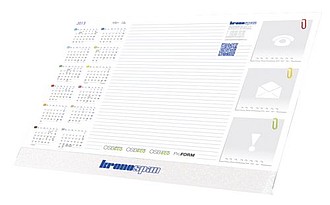 Desk pad with calendar