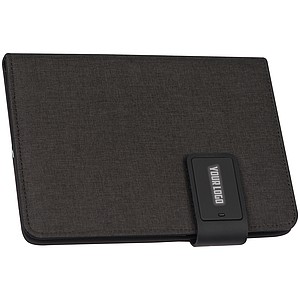 DIN A5 notebook with integrated LED light and powerbank
