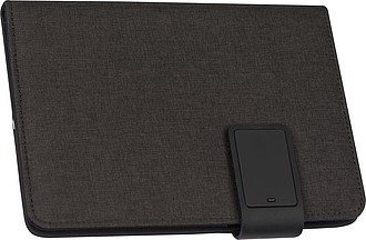 DIN A5 notebook with integrated LED light and powerbank