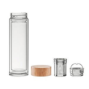 Double wall glass bottle