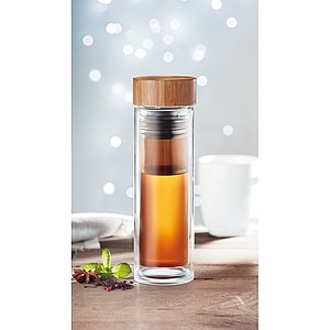Double wall glass bottle