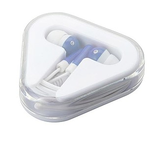 Earphones in PS case, blue