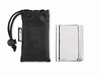 Emergency blanket in a pouch