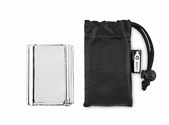 Emergency blanket in a pouch