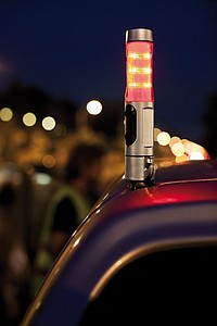 Emergency light with hammer, silver