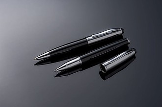 Ferraghini writing set with a ballpen and a rollerball pen, black