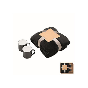 Fleece blanket & 2 mugs set