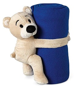 Fleece Blanket with bear, blue