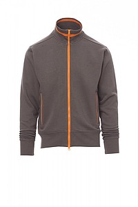 Full-zip sweatshirt, SYDNEY, smoke grey/orange, L