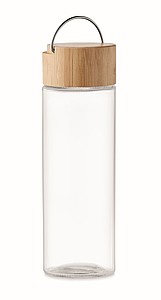 Glass bottle 500ml, bamboo lid