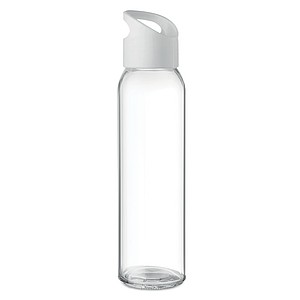 Glass bottle with PP lid with hanging/ carrying loop. Capacity 470 ml.