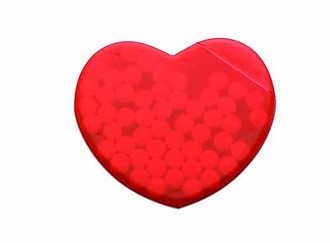 Heart shape peppermint box, red