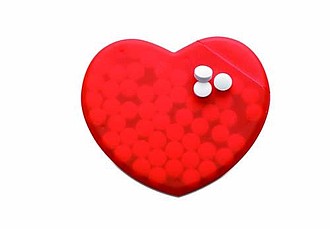 Heart shape peppermint box, red