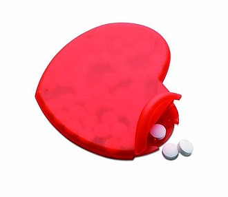 Heart shape peppermint box, red