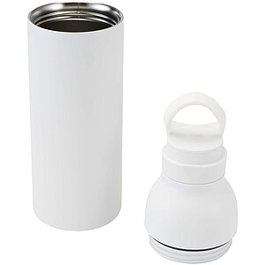 Illuminate 650 ml RCS recycled double wall stainless steel water bottle with 3-piece lid set