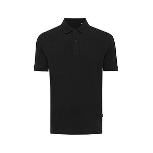 Iqoniq Yosemite recycled cotton pique polo, black, XL